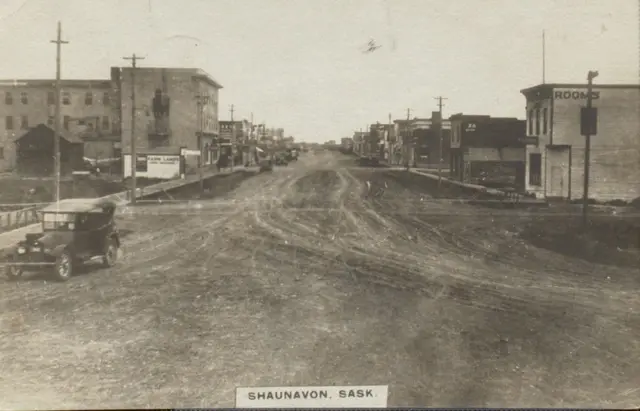 Main Street looking down the unpaved road